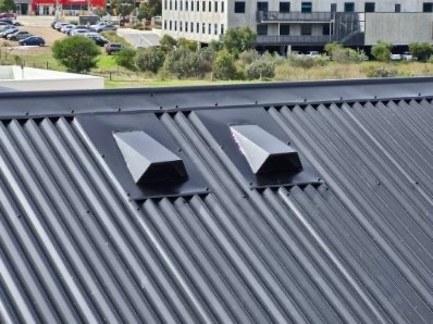 COLORBOND® roof vent and duct cowl installed on a metal roof in Geelong