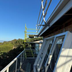 Quad gutter and fascia detail on a completed Fairhaven re-roofing project.