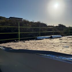 New roof insulation installed before roofing sheets on a Fairhaven re-roofing project.