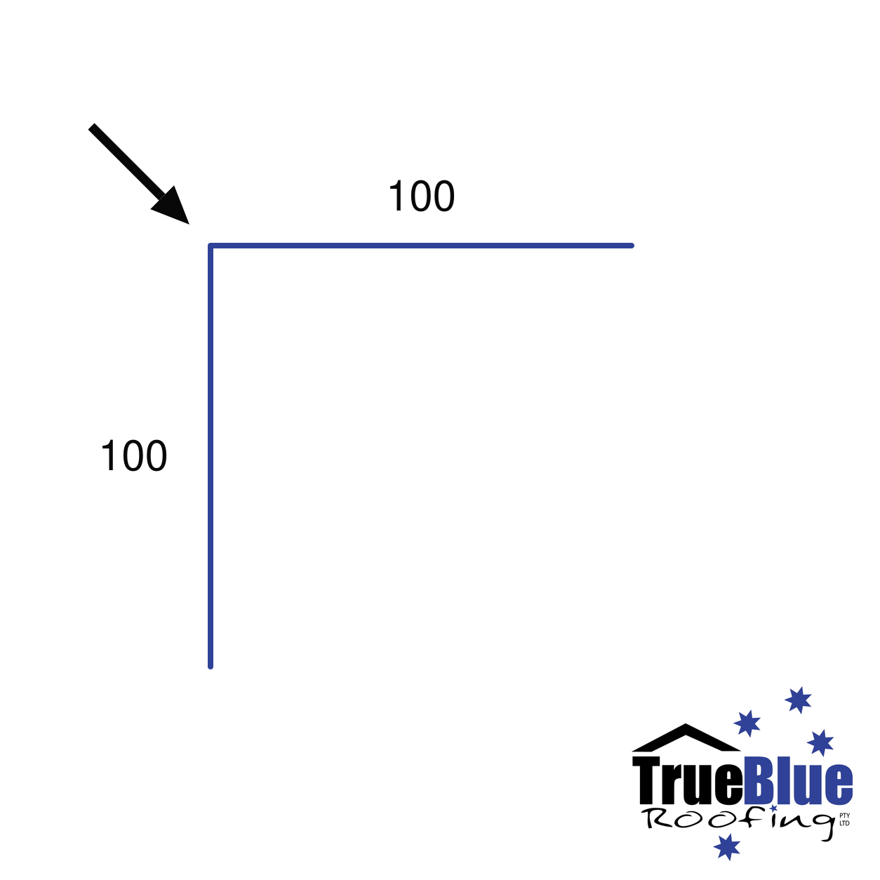 COLORBOND® Right Angle Flashing 100 x 100mm